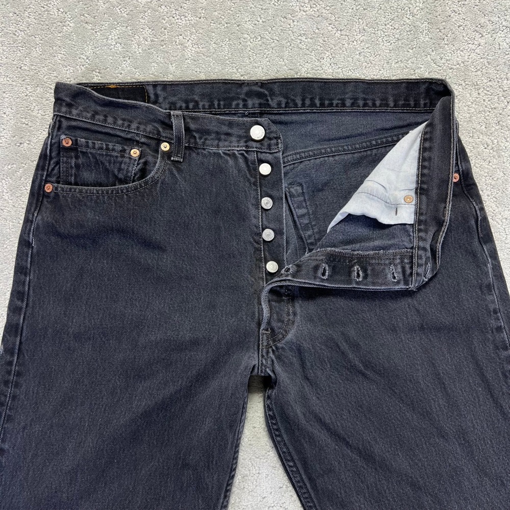 VINTAGE 90 Levis 501 Jeans 38x32 Black Straight Leg Button Fly 36x30 Act. Mexico